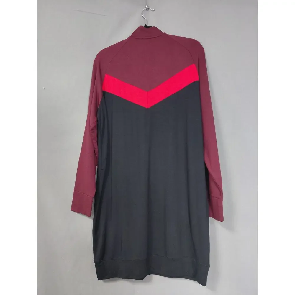 EXPRESS Black Red Colorblock Knit Full Zip Long Sleeve Size M